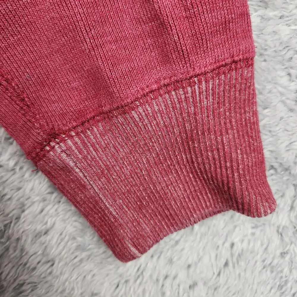 Eddie Bauer Sweater Mens XL Red Cotton Blend 1/4 Zip Mock Neck Knit Pullover